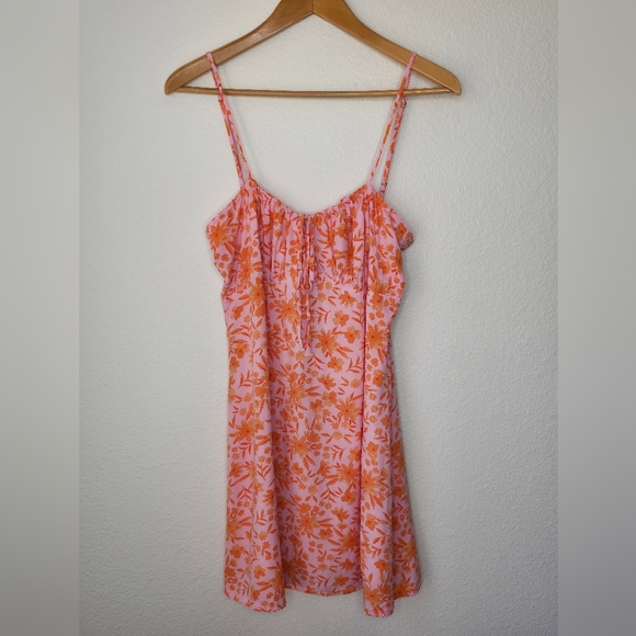 Stillwater Women's Floral Pink And Orange Dress, Size Medium - Picture 1 of 6